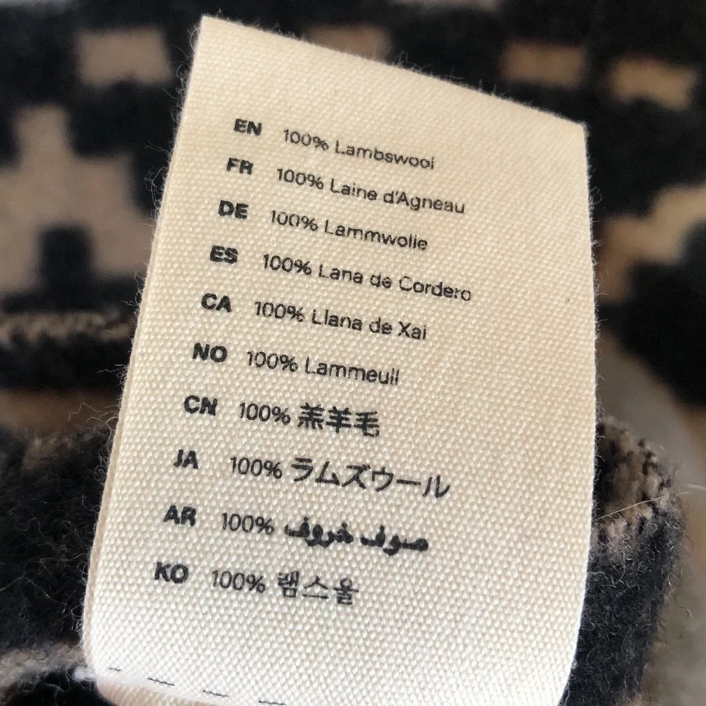 ANTHROPOLOGIE NEW TBCO x Pretty Little Fawn Beige Gray Fair Isle Wool Scarf